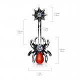 Piercing nombril up-and-down araignée gem rouge (148)