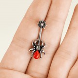 Piercing nombril up-and-down araignée gem rouge (148)