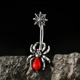 Piercing nombril up-and-down araignée gem rouge (148)