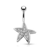 Piercing nombril étoile de mer grise simple (163)