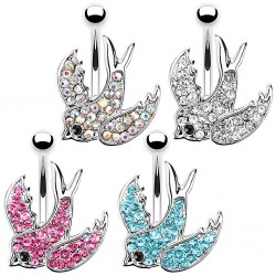 Piercing nombril hirondelle strass (165)