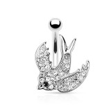 Piercing nombril hirondelle strass (165)