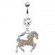 Piercing nombril cheval strass auroras (169)