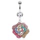 Piercing nombril fleur 72 - Pendante multicolore