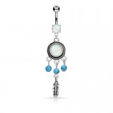 Piercing nombril attrape rêve 02 - Centre opalite