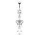 Piercing nombril croix 01 - Couronne