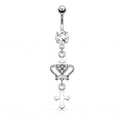 Piercing nombril croix 01 - Couronne