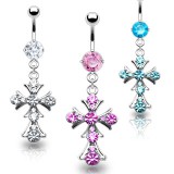 Piercing nombril croix 02 - Médiévale