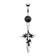Piercing nombril croix 04 - Noire et grise