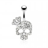 Piercing nombril gothique 27 - Crâne multistrass