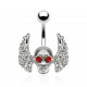 Piercing nombril gothique 29 - Crâne ailé