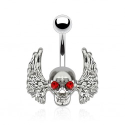 Piercing nombril gothique 29 - Crâne ailé