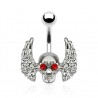 Piercing nombril gothique 29 - Crâne ailé