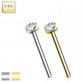 Nez en pliable en or-14K - Zircone transparent