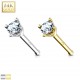 Nez droit en or-14K - Zircone rond transparent