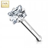 Nez droit en or-14K - Zircone carré transparent