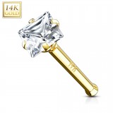 Nez droit en or-14K - Zircone carré transparent