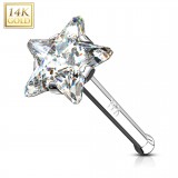 Nez droit en or-14K - Zircone étoile transparent