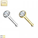 Nez droit en or-14K - Boule avec zircone transparent