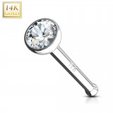 Nez droit en or-14K - Boule avec zircone transparent