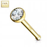 Nez droit en or-14K - Boule avec zircone transparent