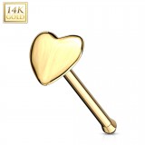 Piercing nez droit 0,8mm 15 or 14k coeur