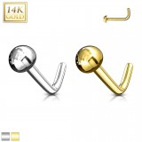 Nez en L en or-14K - Demi-boule