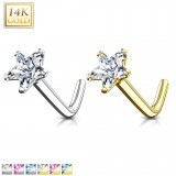 Nez en L en or-14K - Zircone étoile