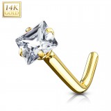 Nez en L en or-14K - Zircone carré