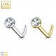 Nez en L en or-14K - Boule zircone transparent
