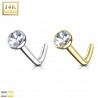Nez en L en or-14K - Boule zircone transparent