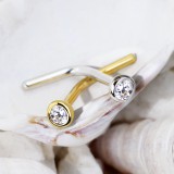Nez en L en or-14K - Boule zircone transparent