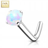 Nez en L en or-14K - Boule opale