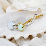 Nez en L en or-14K - Boule opale