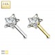 Nez droit en or-14K - Zircone étoile transparente