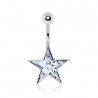 Piercing nombril étoile 06 - Glitter transparent
