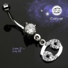 Piercing nombril zodiaque motif signe Cancer avec pendentif (05)