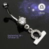 Piercing nombril zodiaque signe Balance avec pendentif (08)