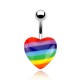 Piercing nombril LGBT 01 - Cœur acrylique