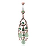 Piercing nombril vintage vert pomme (D131)