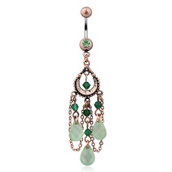 Piercing nombril vintage vert pomme (D131)