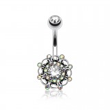 Piercing nombril vintage strass auroras (D182)
