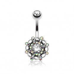 Piercing nombril vintage strass auroras (D182)