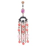 Piercing nombril vintage rouge (D90)