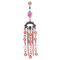 Piercing nombril vintage rouge (D90)