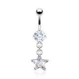 Piercing nombril cristal 17 - étoile pendante