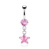 Piercing nombril cristal 17 - étoile pendante