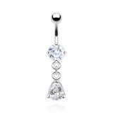Piercing nombril cristal 18 - Goutte pendante