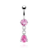 Piercing nombril cristal 18 - Goutte pendante