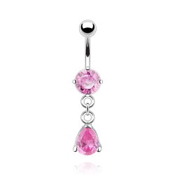 Piercing nombril cristal 18 - Goutte pendante